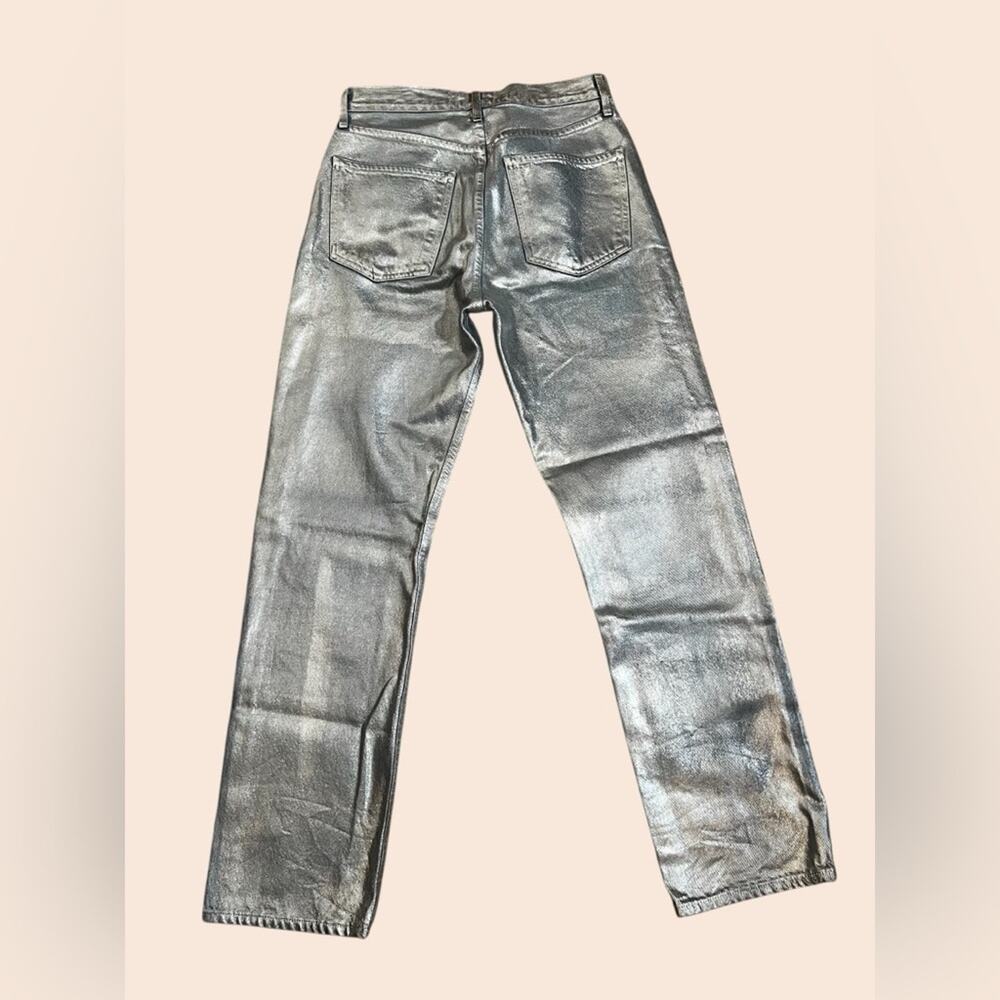 Agolde 90’s Pinch Waist High-Rise Straight in Tin Foil Women’s Size 26 - Picture 5 of 9